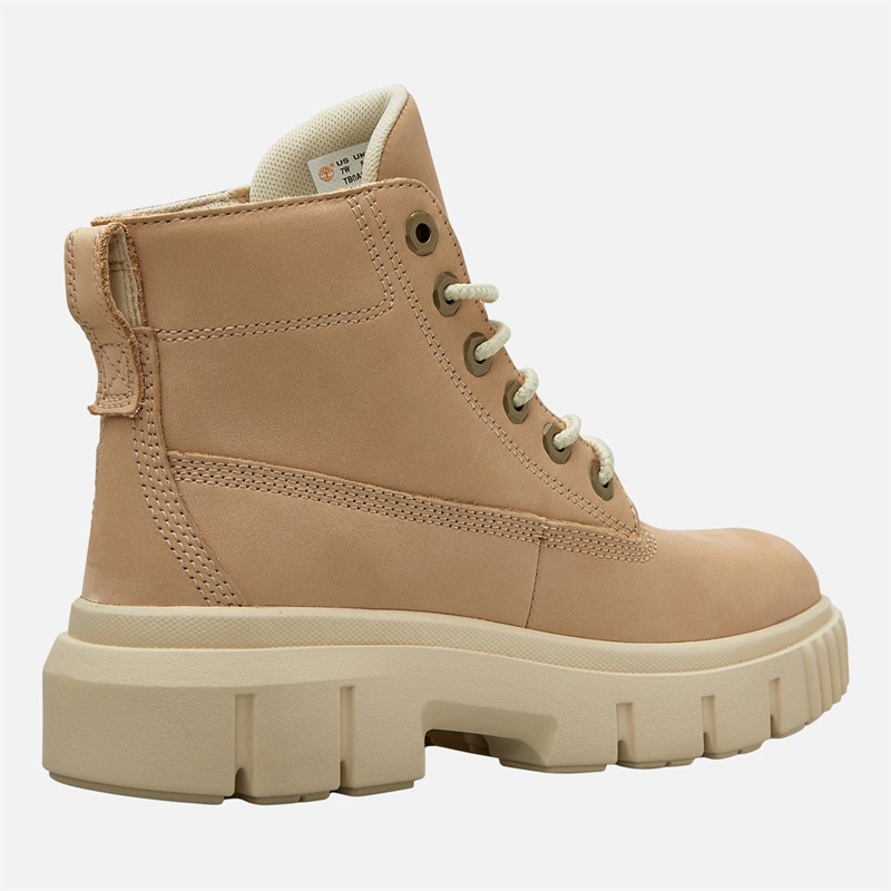 Timberland Womens Greyfield Mid Lace Boots Light Beige Nubuck