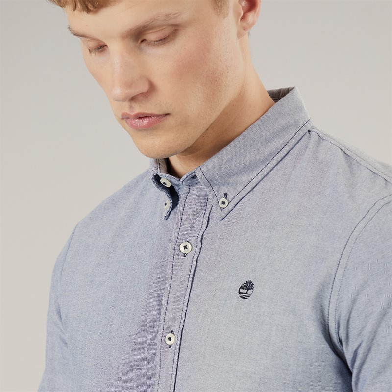 Timberland Mens Long Sleeve Oxford Shirt Dark Sapphire