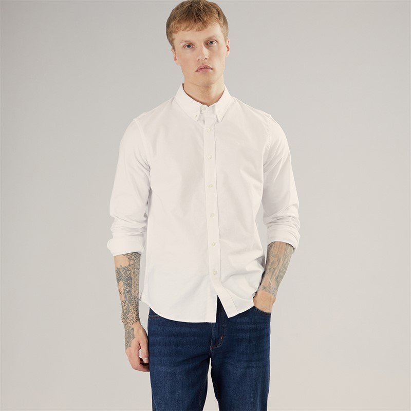 Timberland Mens Long Sleeve Oxford Shirt White