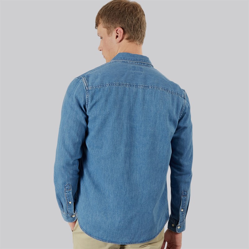 Timberland Mens Long Sleeve Denim Shirt Horizon Blue Wash
