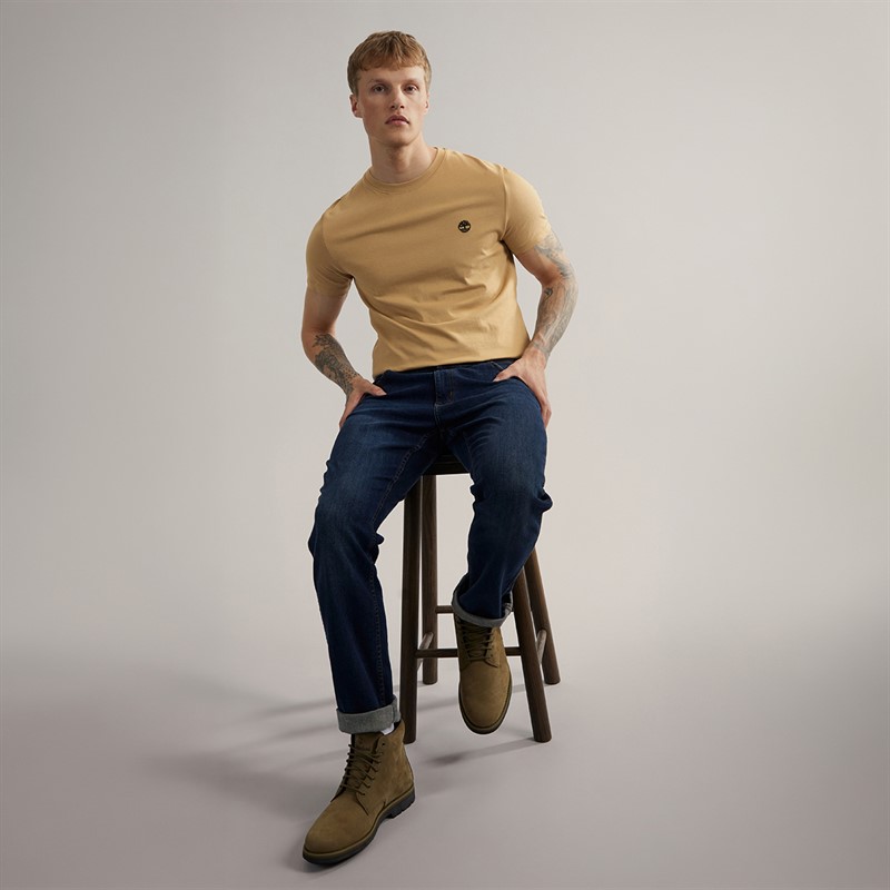 Timberland Mens Dunstan River T-Shirt Light Wheat Boot