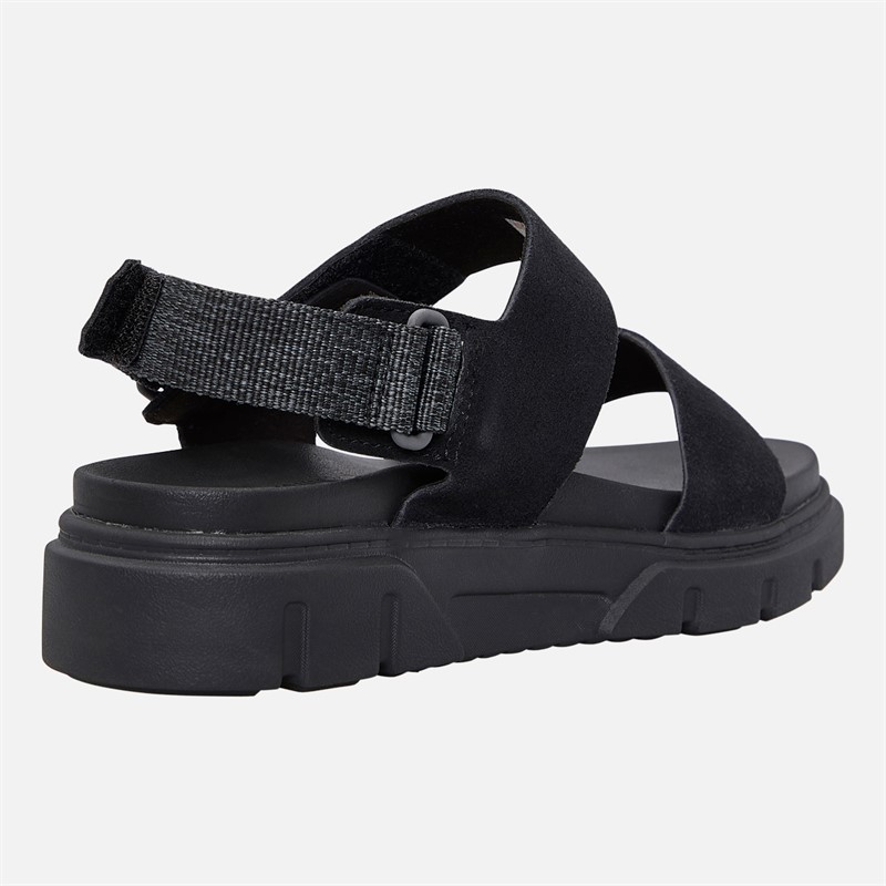 Timberland Womens Backstrap Sandals Black Suede