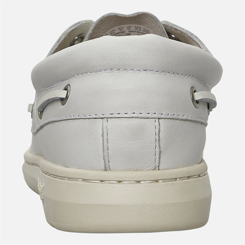 Timberland Mens Portofino Pier Boat Shoes White Full Grain