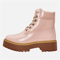 Timberland Womens 6 Inch Waterproof Lace Up Boots Light Pink Patent Leather