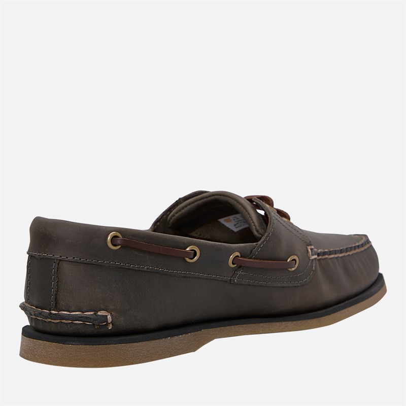 Timberland Mens Classic Boat Shoes Medium Grey Full Grain