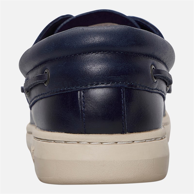 Timberland Mens Portofino Pier Boat Shoes Dark Blue Full Grain