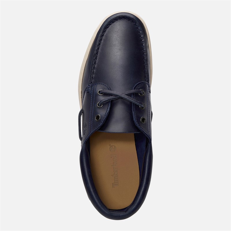 Timberland Mens Portofino Pier Boat Shoes Dark Blue Full Grain