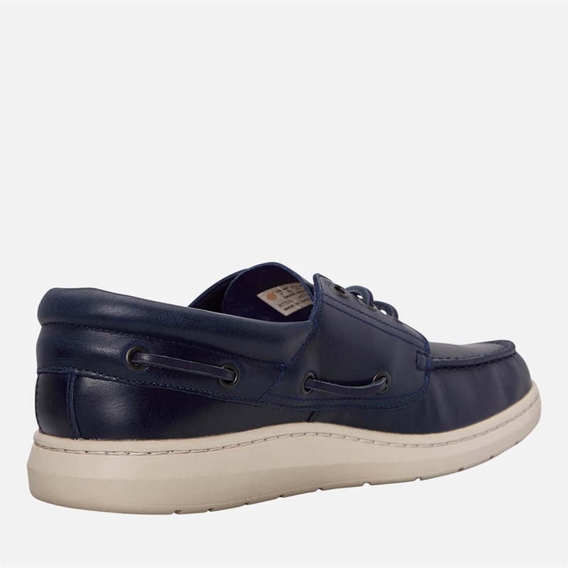 Timberland Mens Portofino Pier Boat Shoes Dark Blue Full Grain