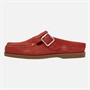 Timberland Womens Buckle Clogs Medium Red Suede