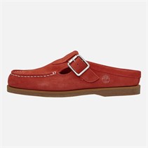 Timberland Womens Buckle Clogs Medium Red Suede