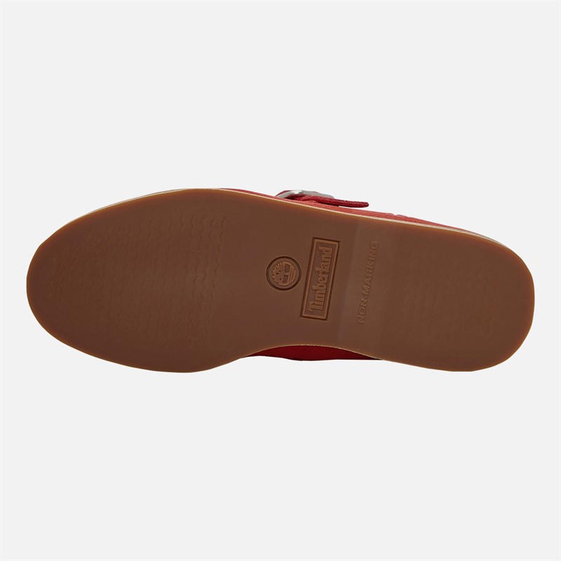 Timberland Womens Buckle Clogs Medium Red Suede