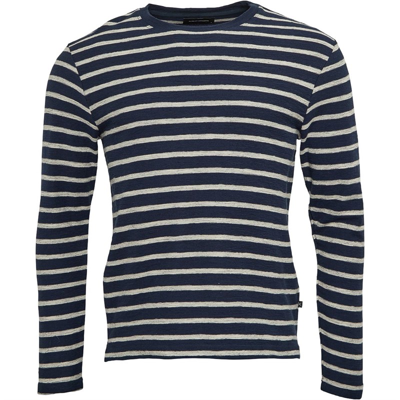 Clean Cut Copenhagen Męskie Richard T-Shirty z Długim Rękawem Multi Paski