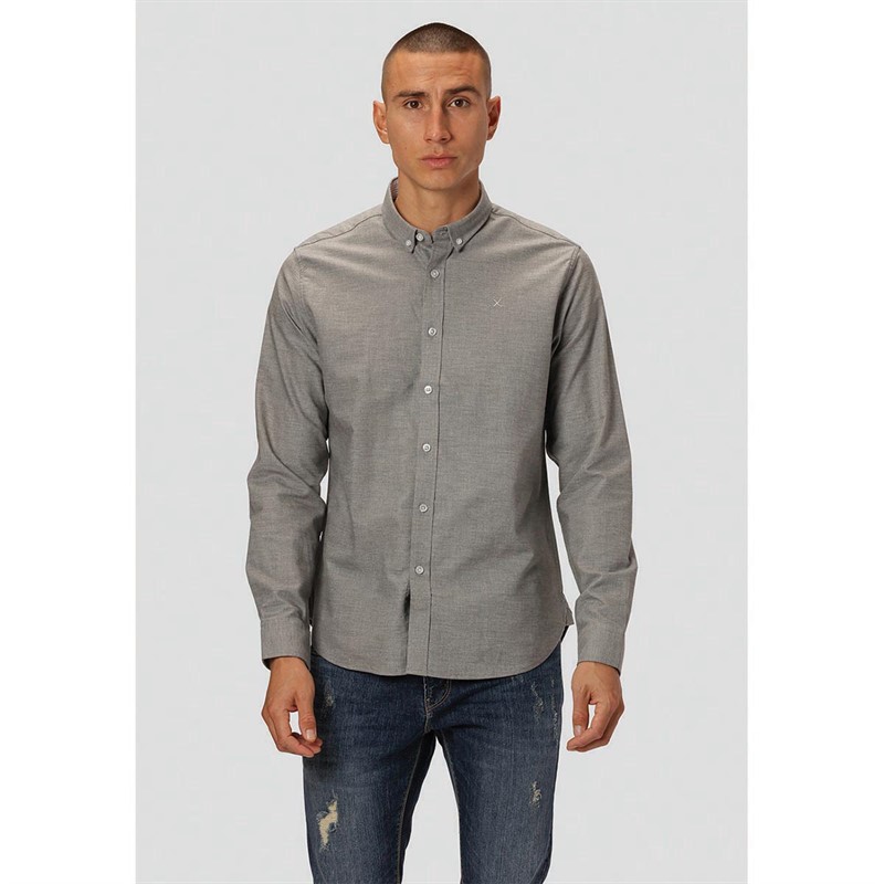 Clean Cut Copenhagen Chemises à Manches Longues Oxford Homme Gris Clair Chiné