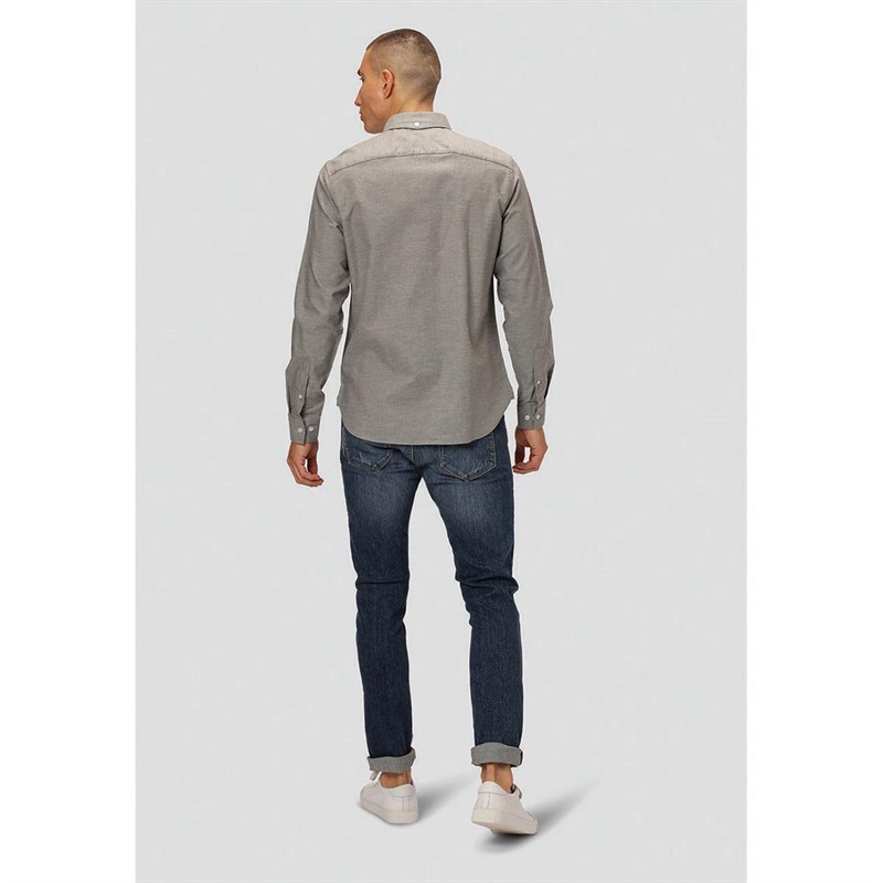 Clean Cut Copenhagen Chemises à Manches Longues Oxford Homme Gris Clair Chiné