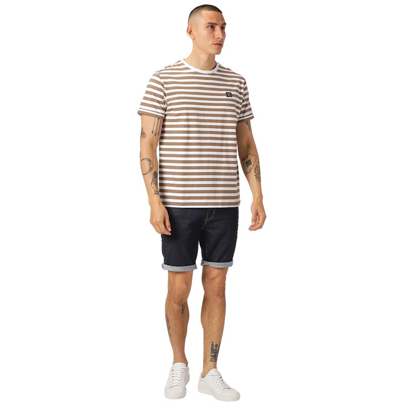 Clean Cut Copenhagen Herre Basic Striped T-shirts Ecru