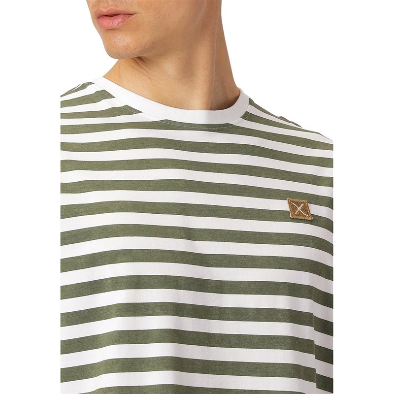 Clean Cut Copenhagen Męskie Basic Striped T-shirty Zielony