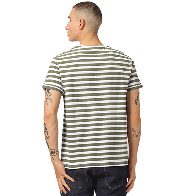 Clean Cut Copenhagen Męskie Basic Striped T-shirty Zielony