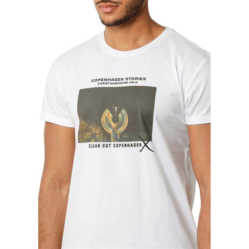 Clean Cut Copenhagen T-Shirts Christianshavns Vold Organic Homme Blanc
