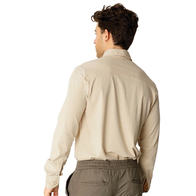 Clean Cut Copenhagen Chemises à Manches Longues Hudson Stretch Homme Beige