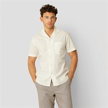 Clean Cut Copenhagen Herren Bowling Hemd mit kurzem Arm Ecru