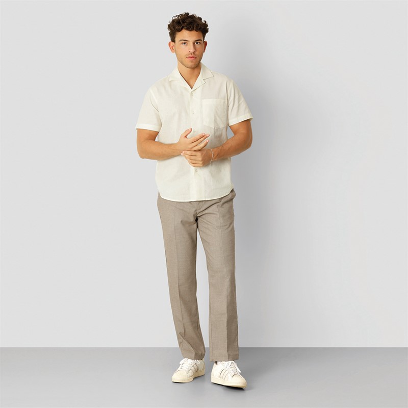 Clean Cut Copenhagen Herre Bowling Skjorter med korte ærmer beige