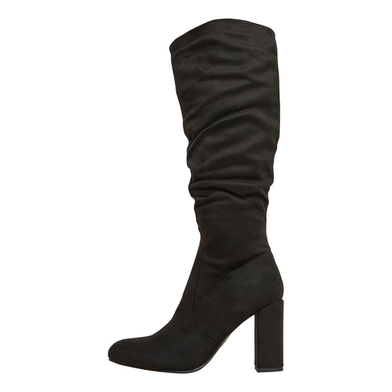 Truffle Collection Womens Aquila Heeled Knee High Boots Black