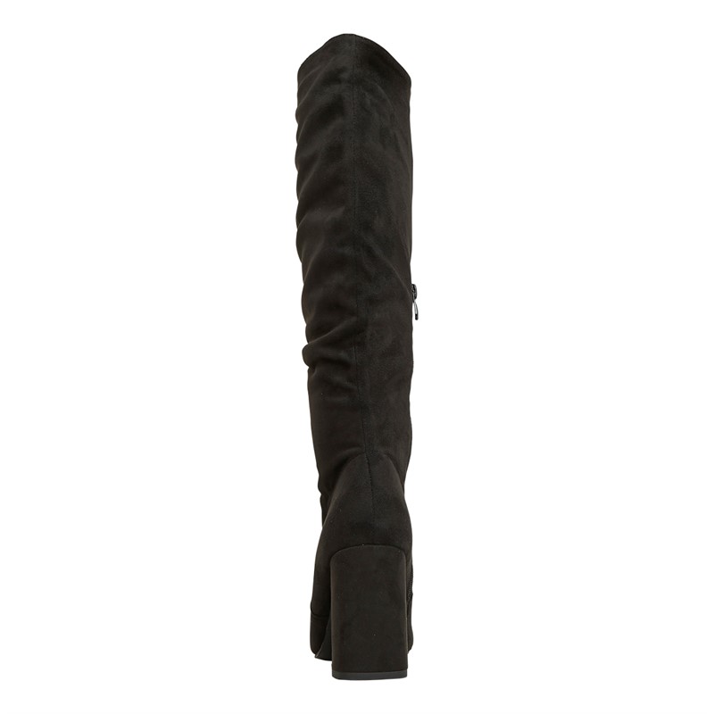 Truffle Collection Womens Aquila Heeled Knee High Boots Black