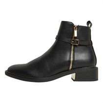 Truffle Collection Womens Latte Buckle Ankle Boots Black