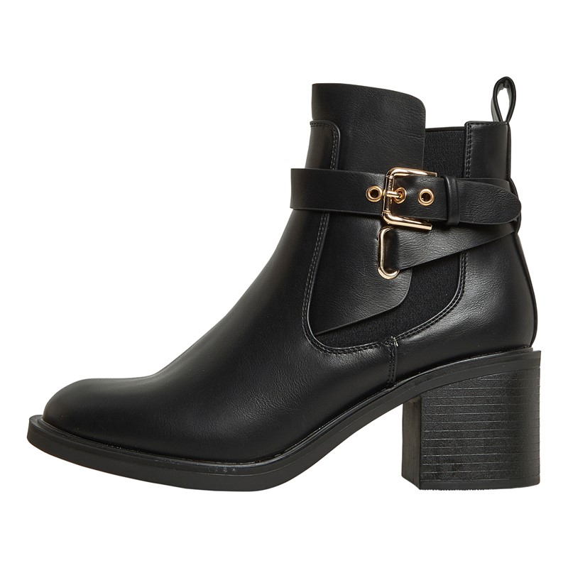 Truffle Collection Womens Pimms Buckle Boots Black