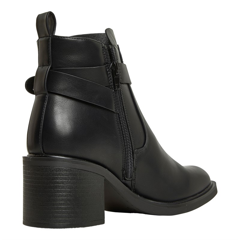 Truffle Collection Womens Pimms Buckle Boots Black