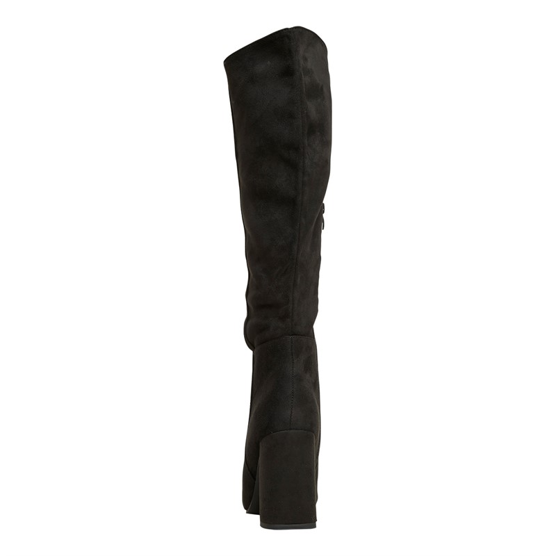 Truffle Collection Womens Aquila Heeled Knee High Boots Black