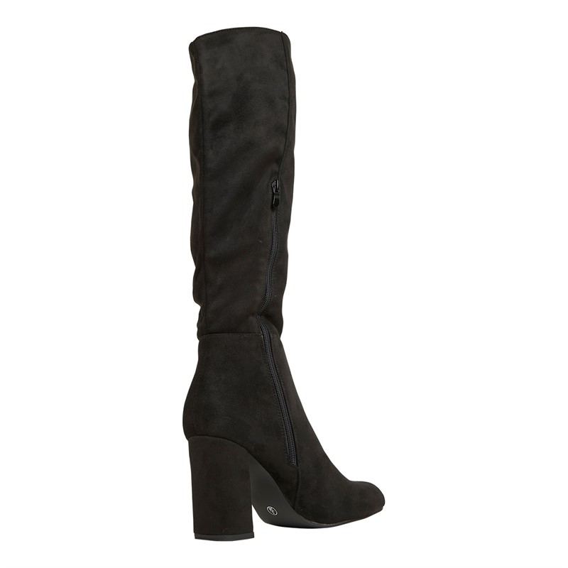 Truffle Collection Womens Aquila Heeled Knee High Boots Black