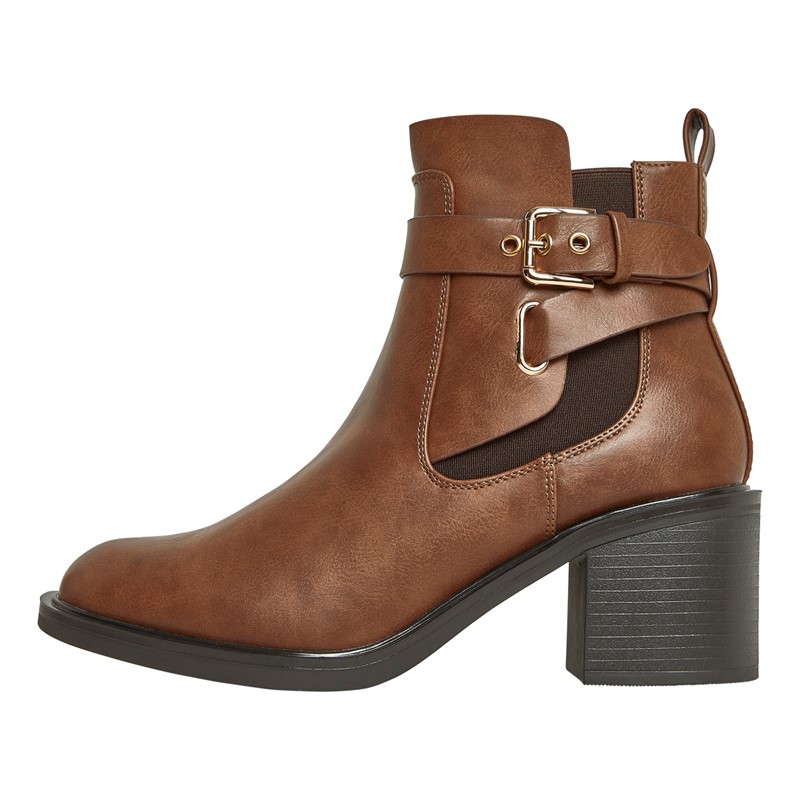 Truffle Collection Womens Pimms Buckle Boots Tan