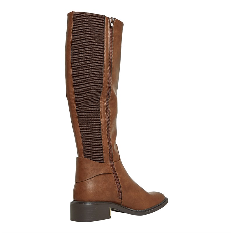 Tan knee boots women's on sale