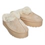 Truffle Collection Womens Vimto Fur Lined Mules Sand