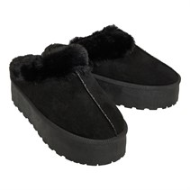 Truffle Collection Womens Vimto Fur Lined Mules Black