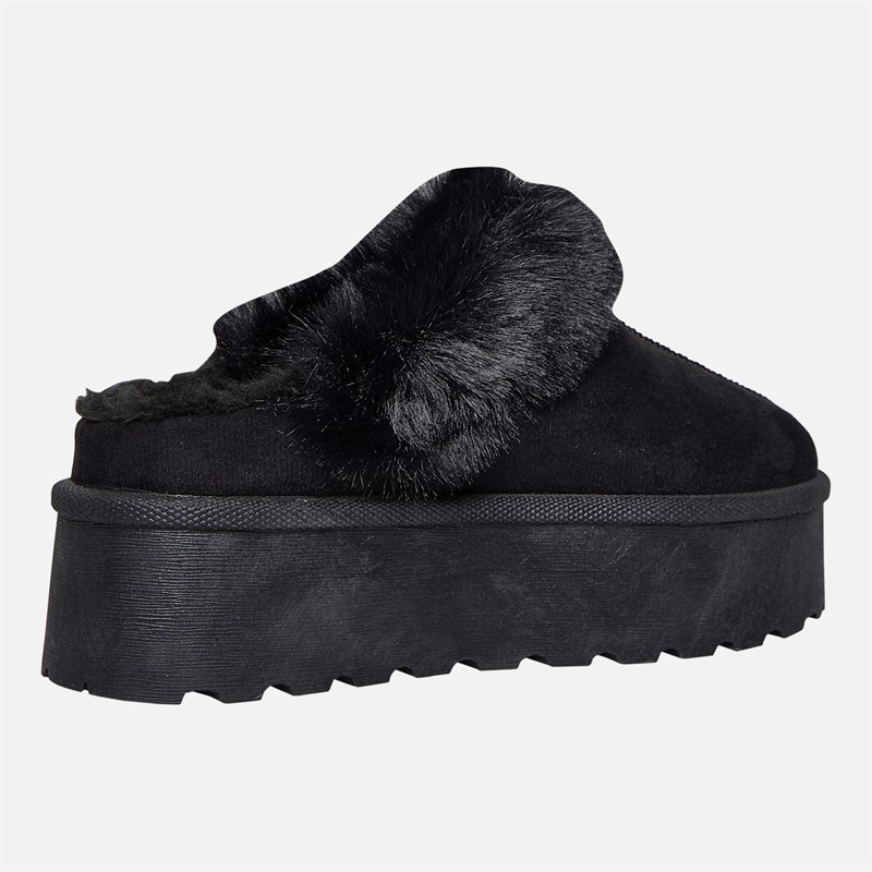 Truffle Collection Womens Vimto Fur Lined Mules Black