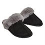 Truffle Collection Womens Camilla Faux-Fur Mule Slippers Black Microfibre