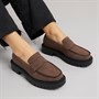 Truffle Collection Womens Cabernet Chunky Loafers Brown