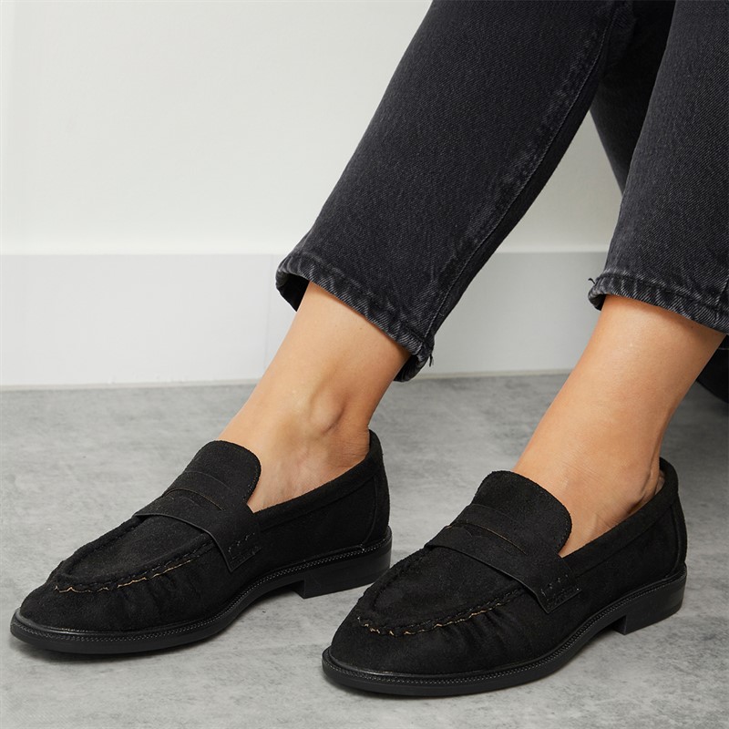 Truffle Collection Womens Cadillac Loafers Black Micro - Size 3
