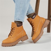 Truffle Collection Womens Fexton Wide Fit Boots Mustard Nubuck