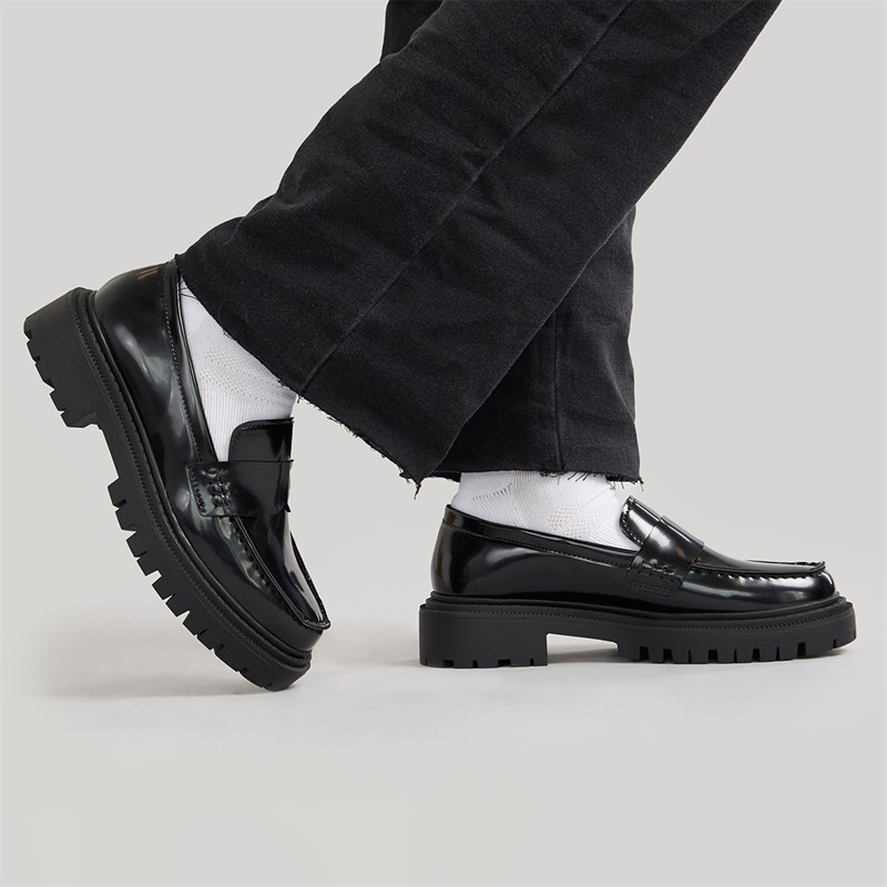 Truffle Collection Womens Cabernet Chunky Loafers Black