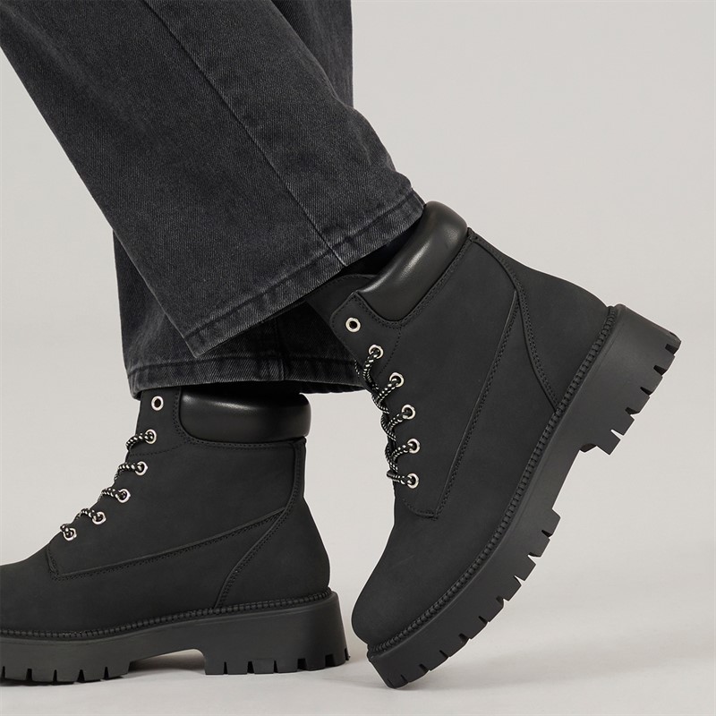 Truffle Collection Womens Fexton Wide Fit Boots Black Nubuck PU