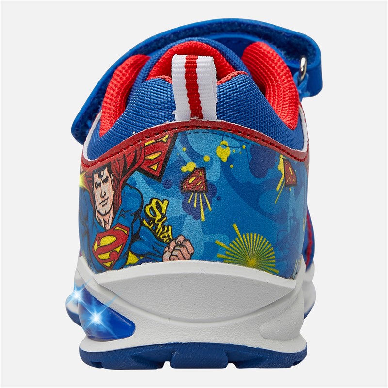 Superman Infant Boys Light Up Trainers Royal