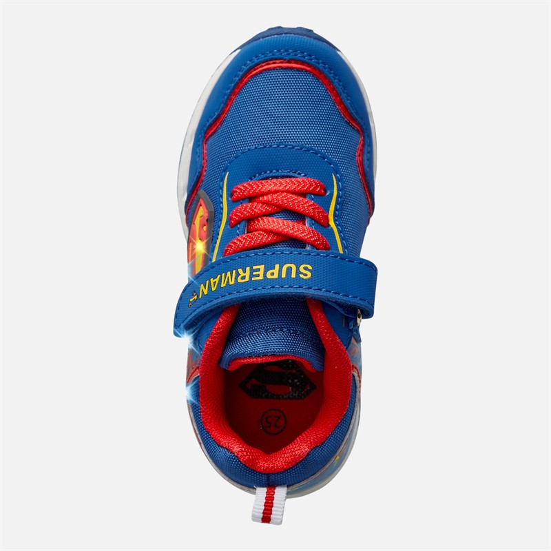 Superman Infant Boys Light Up Trainers Royal
