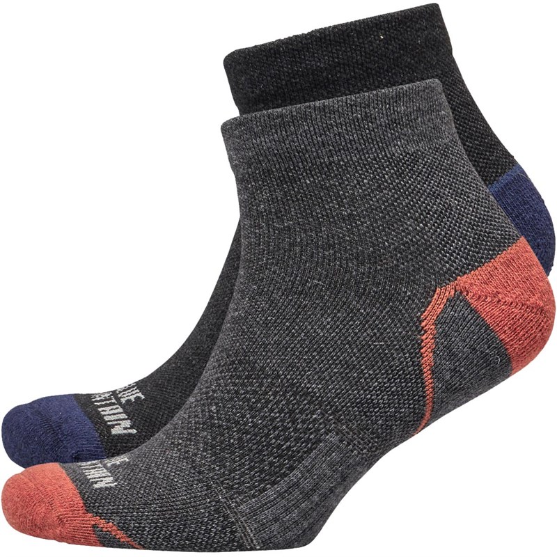 Buy Blue Mountain Mens Two Pack Merino Wool Quarter Walking Socks