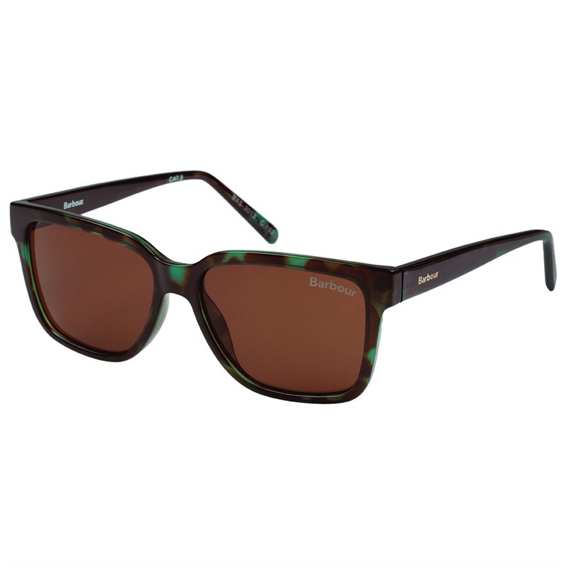 Barbour Unisex Sunglasses Brown/Green Tort