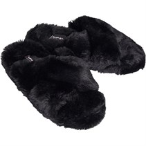 L'amore Couture Womens Carly Slippers Black