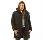 L'amore Couture Womens Coastal Longline Puffer Jacket Black