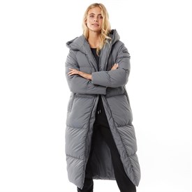 Buy L amore Couture Womens Fields Maxi Length Puffer Coat Dark Grey